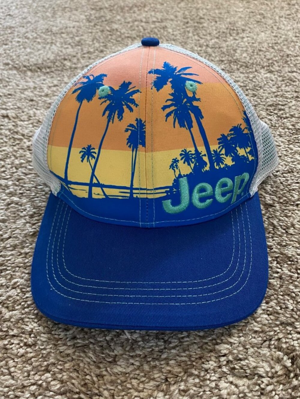 Official Licensed Jeep Beach Sunset Twill Mesh Back hat Embroidered Logo